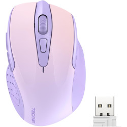 TECKNET Souris sans Fil, 2.4G Souris Optique 4000 DPI avec 6 Niveaux Réglable, Souris Ergonomique pour PC, Ordinateur Bureau/Por