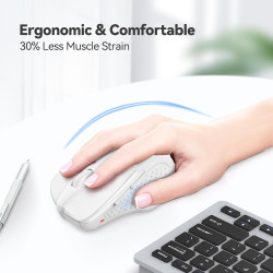 TECKNET Souris sans Fil, 2.4G Souris Optique 4000 DPI avec 6 Niveaux Réglable, Souris Ergonomique pour PC, Ordinateur Bureau/Por