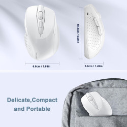 TECKNET Souris sans Fil, 2.4G Souris Optique 4000 DPI avec 6 Niveaux Réglable, Souris Ergonomique pour PC, Ordinateur Bureau/Por
