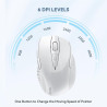 TECKNET Souris sans Fil, 2.4G Souris Optique 4000 DPI avec 6 Niveaux Réglable, Souris Ergonomique pour PC, Ordinateur Bureau/Por