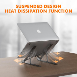 GRIFEMA GB1054B Support Ordinateur Portable Réglable, Support PC Pliable en Aluminium 7 Niveaux de Hauteur, Compatible MacBook A