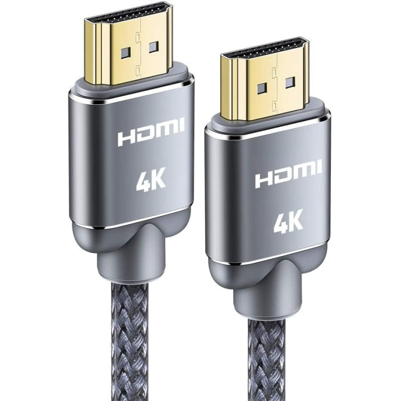 Snowkids Câble HDMI 4K 1.5M - Cable HDMI 2.0 par Ethernet en Nylon Tressé Supporte 3D/ Retour Audio - Cordon Hdmi pour Lecteur B