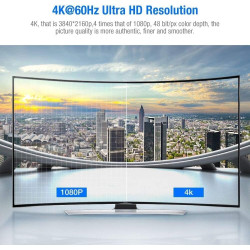 Snowkids Câble HDMI 4K 1.5M - Cable HDMI 2.0 par Ethernet en Nylon Tressé Supporte 3D/ Retour Audio - Cordon Hdmi pour Lecteur B