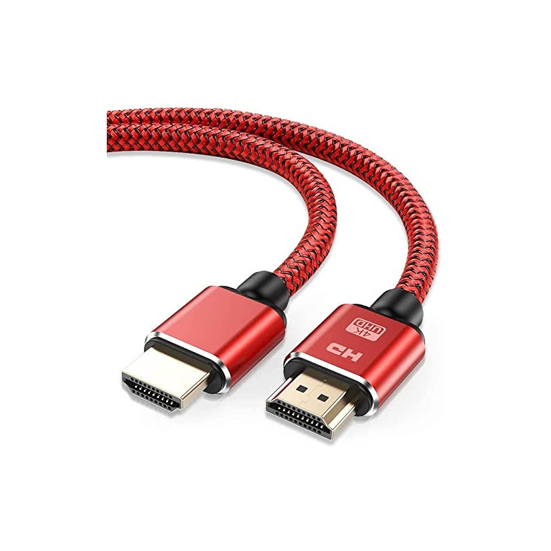 Snowkids Câble HDMI 4K 1.9m Câble HDMI par Ethernet en Nylon Tressé Supporte 3D/ Retour Audio - Cordon Hdmi pour Lecteur Blu-Ray