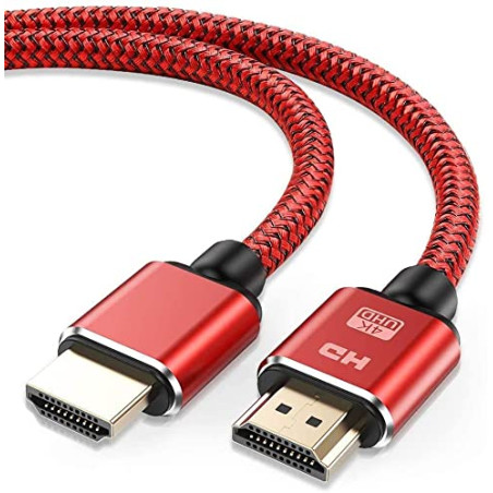 Snowkids Câble HDMI 4K 1.9m Câble HDMI par Ethernet en Nylon Tressé Supporte 3D/ Retour Audio - Cordon Hdmi pour Lecteur Blu-Ray