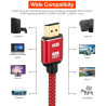 Snowkids Câble HDMI 4K 1.9m Câble HDMI par Ethernet en Nylon Tressé Supporte 3D/ Retour Audio - Cordon Hdmi pour Lecteur Blu-Ray
