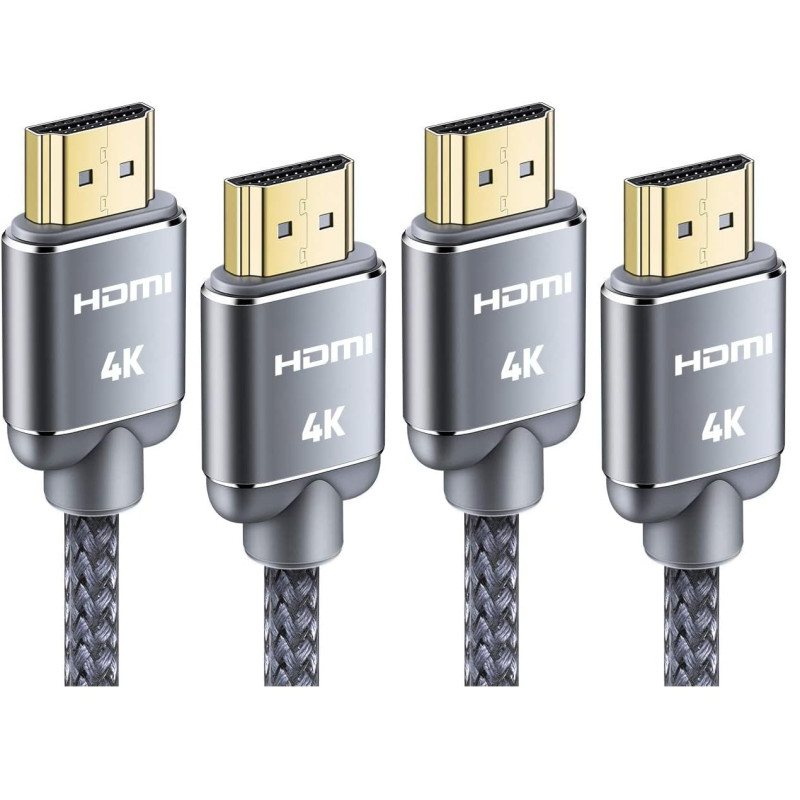 Snowkids Câble HDMI 4K 2M - Cable HDMI 2.0 par Ethernet en Nylon Tressé Supporte 3D/ Retour Audio - Cordon Hdmi pour Lecteur Blu