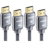 Snowkids Câble HDMI 4K 2M - Cable HDMI 2.0 par Ethernet en Nylon Tressé Supporte 3D/ Retour Audio - Cordon Hdmi pour Lecteur Blu