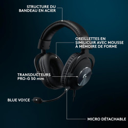 Logitech G Pro X SE Casque Gaming Filaire avec Microphone Micro détachable DTS Headphone X 7.1 pour PC Xbox One Xbox Series X|S 