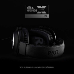Logitech g pro x casque filaire gamer over-ear avec micro bleu vo!ce, dts headphone:x 2.0, transducteurs pro-g 50mm, son surroun