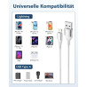Câble iPhone Chargeur iPhone, Charger Cable 1M+2M [MFi Certified] Lightning USB Cable Fast Charging, Nylon Braided Tressé Ultra 