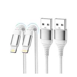 Câble iPhone Chargeur iPhone, Charger Cable 1M+1M [MFi Certified] Lightning USB Cable Fast Charging, Nylon Braided Tressé Ultra 