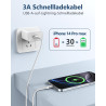 Câble iPhone Chargeur iPhone, Charger Cable 2M+2M [MFi Certified] Lightning USB Cable Fast Charging, Nylon Braided Tressé Ultra 