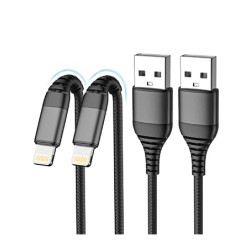 Câble iPhone Chargeur iPhone, Charger Cable 2M+2M [MFi Certified] Lightning USB Cable Fast Charging, Nylon Braided Tressé Ultra 