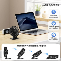 Petit ventilateur de bureau USB, petit mais puissant, mini ventilateur de refroidissement de table avec 3 vitesses de réglage à 
