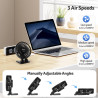 Petit ventilateur de bureau USB, petit mais puissant, mini ventilateur de refroidissement de table avec 3 vitesses de réglage à 