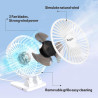 Petit ventilateur de bureau USB puissant avec 3 vitesses, réglage à 90° pour chambre, bureau, maison, voiture - Blanc