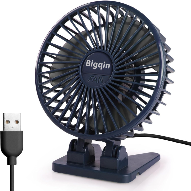 Mini Ventilateur Portable, Ventilateur Silencieux Usb, 3 Vitesses en un Seul Bouton, Petit Ventilateur Puissant, Mini ventilateu