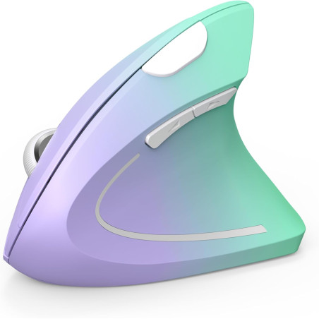 TECKNET Souris Verticale, 4800 DPI Souris sans Fil Ergonomique, Protège Le Bras, Souris sans Fil 6 Boutons pour PC, Mac, Vert Vi