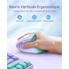 TECKNET Souris Verticale, 4800 DPI Souris sans Fil Ergonomique, Protège Le Bras, Souris sans Fil 6 Boutons pour PC, Mac, Vert Vi