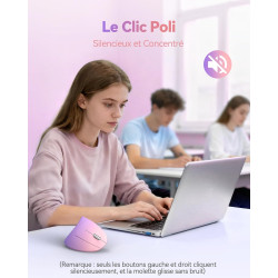 TECKNET Souris Ergonomique sans Fil 2.4G, Silencieuse Verticale Souris avec 4800 DPI Réglable, 6 Boutons, LED, Prévention Syndro