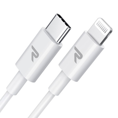 RAMPOW Cable iphone 1M【MFi Certifié C94】, Cable USB C vers Lightning Charge Rapide, Chargeur iPhone Power Delivery 3.0 pour iPho