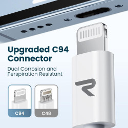 RAMPOW Cable iphone 1M【MFi Certifié C94】, Cable USB C vers Lightning Charge Rapide, Chargeur iPhone Power Delivery 3.0 pour iPho