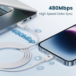 RAMPOW Cable iphone 1M【MFi Certifié C94】, Cable USB C vers Lightning Charge Rapide, Chargeur iPhone Power Delivery 3.0 pour iPho
