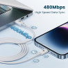 RAMPOW Cable iphone 1M【MFi Certifié C94】, Cable USB C vers Lightning Charge Rapide, Chargeur iPhone Power Delivery 3.0 pour iPho