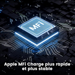 RAMPOW Cable USB C vers Lightning 2M, [C94 MFi Certifié] Cable Lightning Charge Rapide PD 3.0 pour iPhone 14/13/13 mini/13 Pro/1