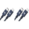 RAMPOW Câble USB C vers Lightning 2M MFi Certifié, Câble Lightning USB C Power Delivery Nylon Tressé pour iPhone 14/13/12/11/11 