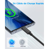 Cable USB C Courte [0.5M/Lot de 2] Câble USB C Charge Rapide 3A Fil Chargeur Type C Tressé Cable USB vers USB C pour Samsung Gal