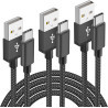 Câble USB C Charge Rapide [Lot de 3,1M+2M+3Mètres] Cable USB Type C Chargeur pour Samsung Galaxy S20 S21 S22 Plus Ultra S10 S10E