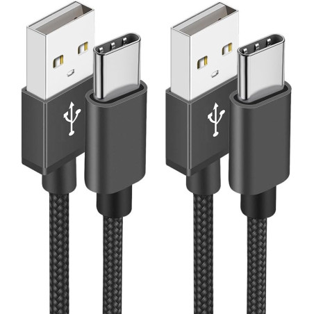 Cable USB C Longue [3M/Lot de 2] Chargeur Cable USB vers USB C Tressé pour Samsung Galaxy S21 S22 S23 S20 S8 A12 A13 A14 A20e A2