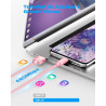 Aioneus Câble USB C [1M+2M/Lot de 2] Charge Rapide 3A Cordon Chargeur Tressé pour Samsung Galaxy S21 S22 S23 S24 S9 A14 A15 A52,