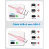 Aioneus Câble USB C [1M+2M/Lot de 2] Charge Rapide 3A Cordon Chargeur Tressé pour Samsung Galaxy S21 S22 S23 S24 S9 A14 A15 A52,
