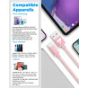 Aioneus Câble USB C [1M+2M/Lot de 2] Charge Rapide 3A Cordon Chargeur Tressé pour Samsung Galaxy S21 S22 S23 S24 S9 A14 A15 A52,