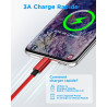 Aioneus Cable USB C, [1M+2M/Lot de 2] Câble USB C Charge Rapide 3A Fil Chargeur Type C Tressé Cable USB vers USB C pour Samsung 