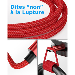 Aioneus Cable USB C, [1M+2M/Lot de 2] Câble USB C Charge Rapide 3A Fil Chargeur Type C Tressé Cable USB vers USB C pour Samsung 