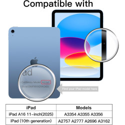 JETech Protection D'écran pour iPad (A16) 11ème/10ème Génération (2025/2022), Film de Protecteur en Verre Trempé, HD Clair, Lot 