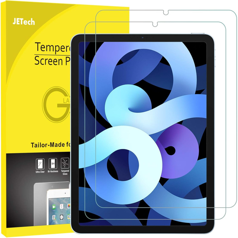 JETech Protection Écran pour iPad Air 5/4 (10,9-Pouces, Modèle 2022/2020, 5e/4e Génération), Film de Protection en Verre Trempé,