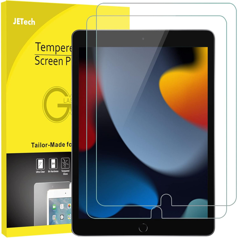 JETech Protection Écran pour iPad 9/8/7 (10,2 Pouces, Modèle 2021/2020/2019, 9ème/8ème/7ème Génération), Film de Protection en V
