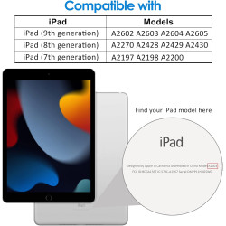 JETech Protection Écran pour iPad 9/8/7 (10,2 Pouces, Modèle 2021/2020/2019, 9ème/8ème/7ème Génération), Film de Protection en V