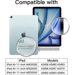 JETech Protection D'écran pour iPad Air 11 Pouces M4/M3/M2 (2026/2025/2024), Film en Verre Trempé 9H, HD Transparent, Lot de 2