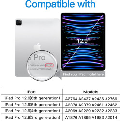 JETech Protection Écran pour iPad Pro 12,9 Pouces Modèle 2022/2021/2020/2018 (6ème/5ème/4ème/3ème Génération), Film de Protectio