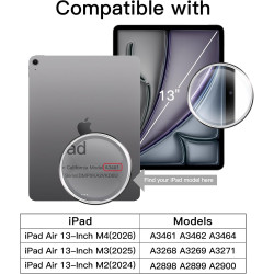 JETech Protection D'écran pour iPad Air 13 Pouces M4/M3/M2 (2026/2025/2024), Film en Verre Trempé 9H, HD Transparent, Lot de 2