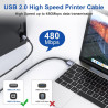 RAVIAD Câble d'imprimante, câble scanner [1 M] USB 2.0 type B Câble USB A vers USB B pour imprimante PC Printer Cable compatible