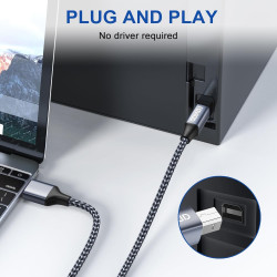 RAVIAD Câble d'imprimante, câble scanner [1 M] USB 2.0 type B Câble USB A vers USB B pour imprimante PC Printer Cable compatible