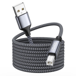 RAVIAD Câble d'imprimante, câble scanner [3 M] USB 2.0 type B Câble USB A vers USB B pour imprimante PC Printer Cable compatible