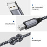RAVIAD Câble d'imprimante, câble scanner [3 M] USB 2.0 type B Câble USB A vers USB B pour imprimante PC Printer Cable compatible